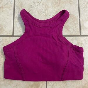 lululemon athletica Magenta Ribbed High-Neck Sports Bra size 8